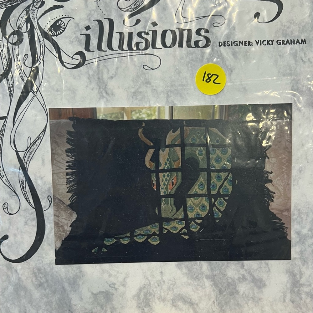 DRAGON FEATHERS AFGHAN Illusions RARE Cross Stitch Chart Pattern Fantasy‎